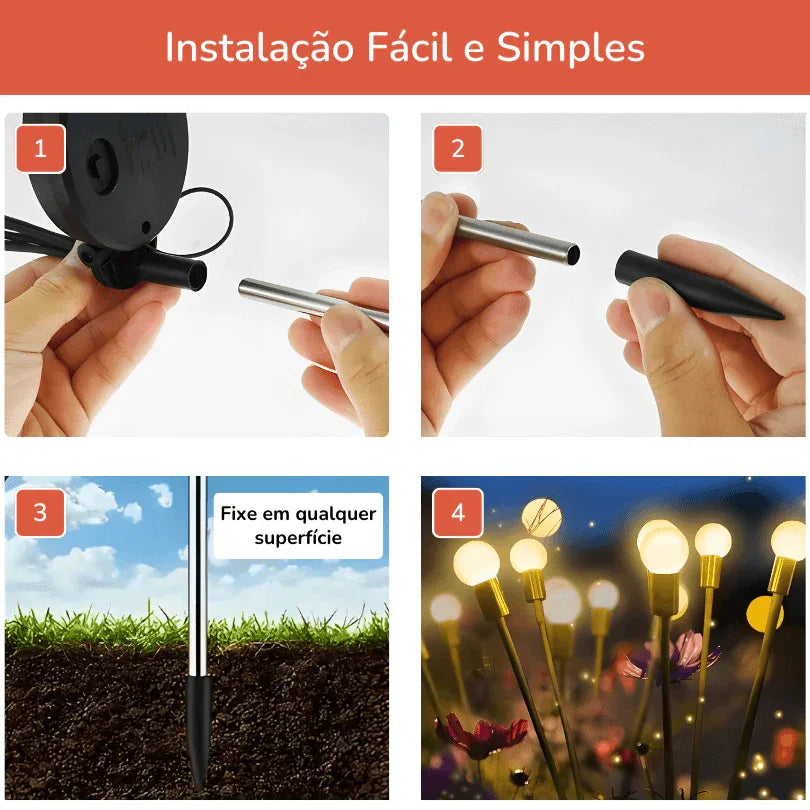 Vaga-lumes Solares: Magia e Brilho para Seu Jardim (10 Luzes!)