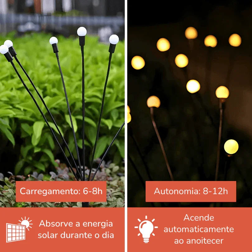 Vaga-lumes Solares: Magia e Brilho para Seu Jardim (10 Luzes!)